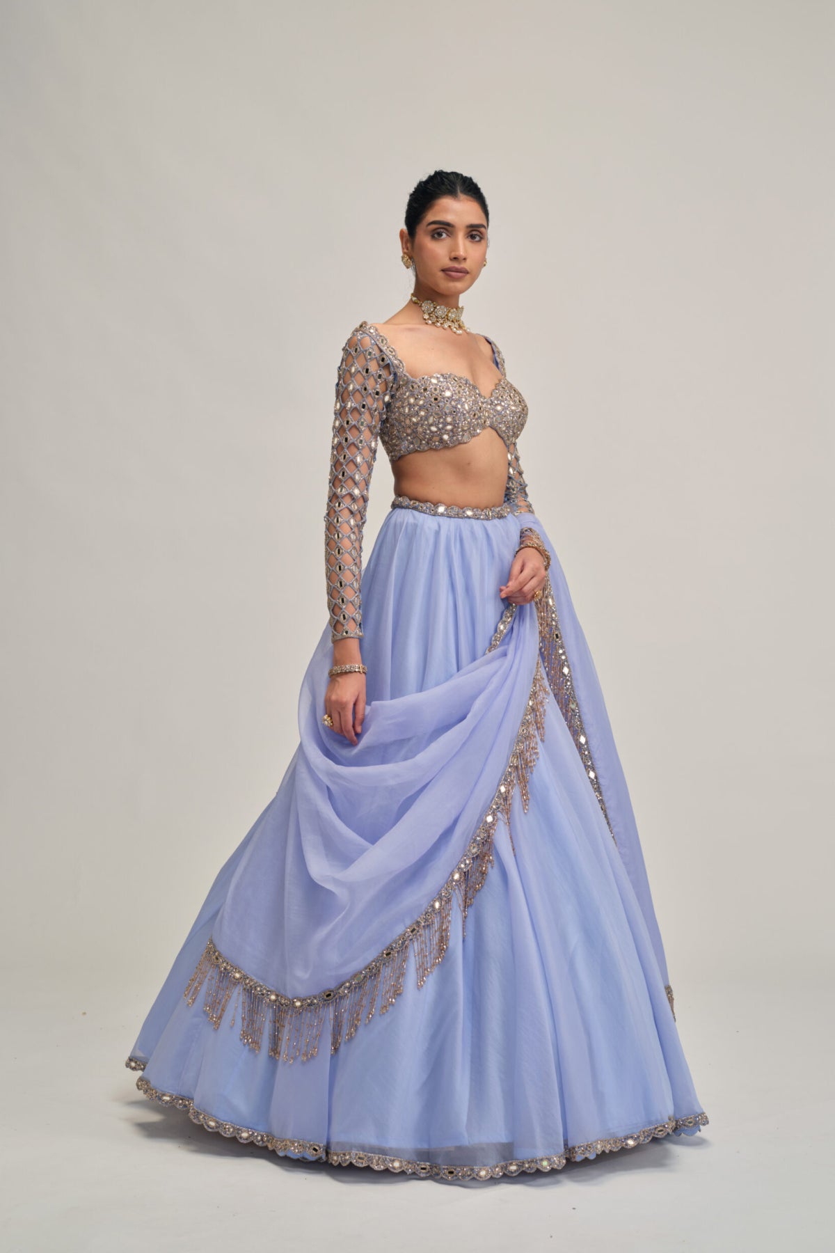 Dew Blue Lehenga Set