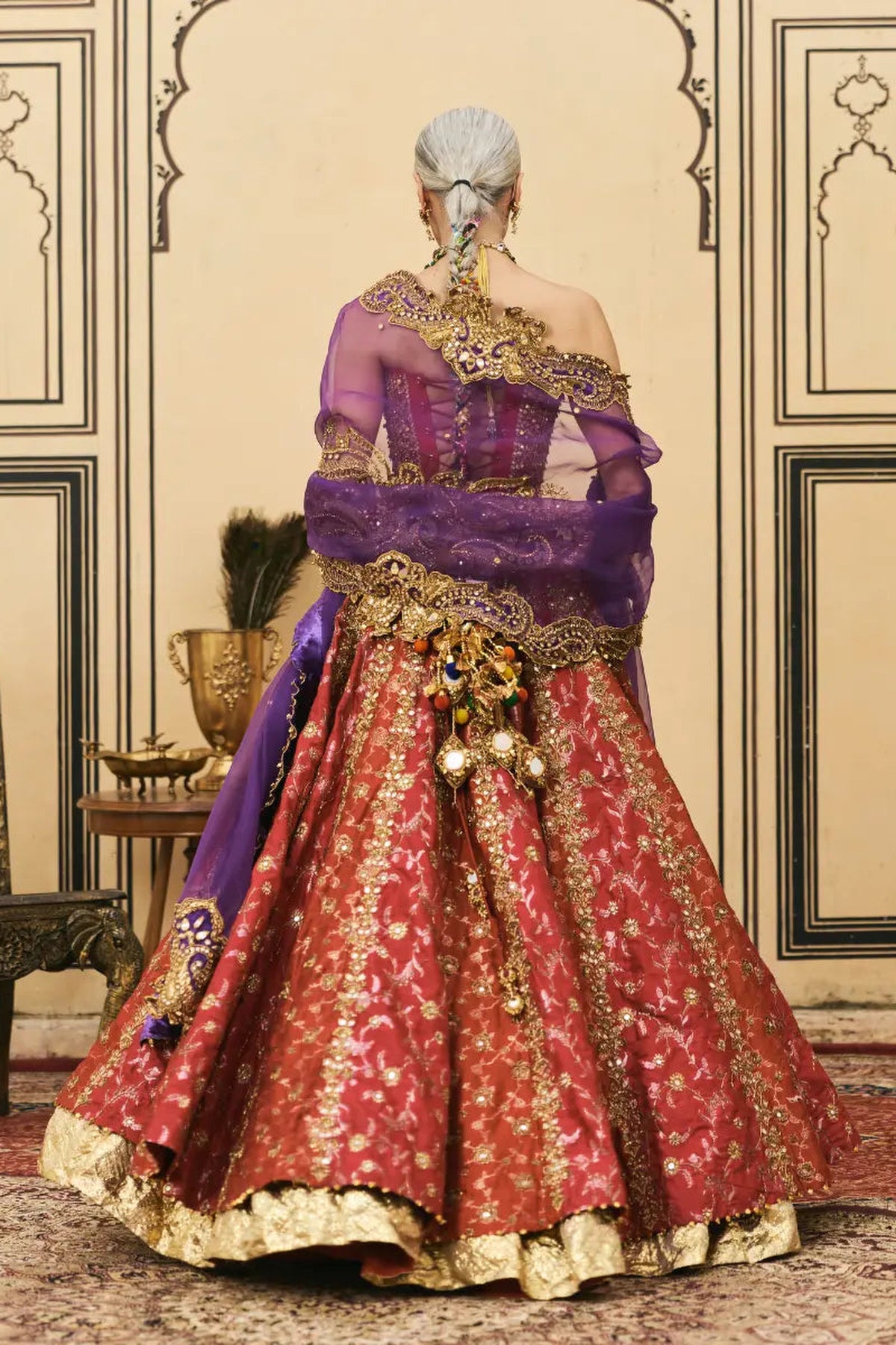 Do-Rang Brocade Gota Lehenga Set
