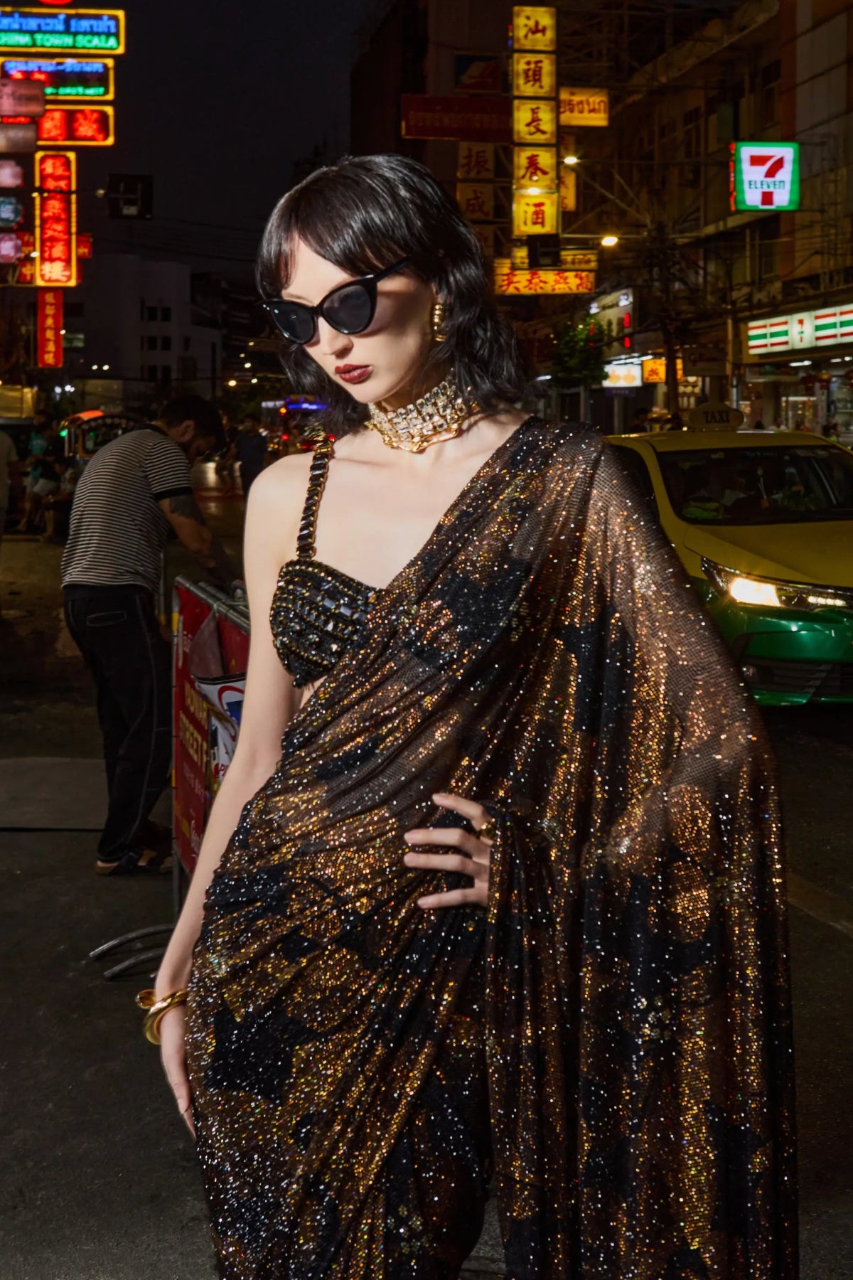 Do-Rang Brocade Gota Lehenga Set