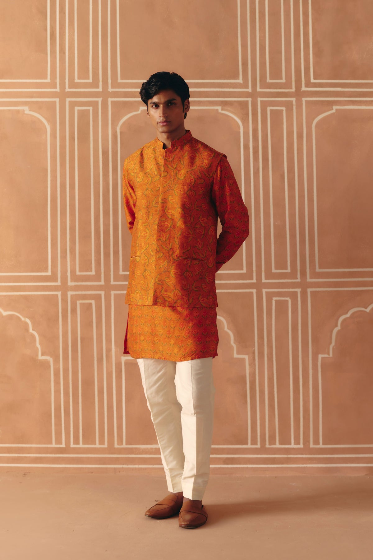 Burnt orange bandi set