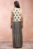 DULL GOLD EMBROIDERED JACKET WITH BLACK BROCADE BUSTIER AND SKIRT