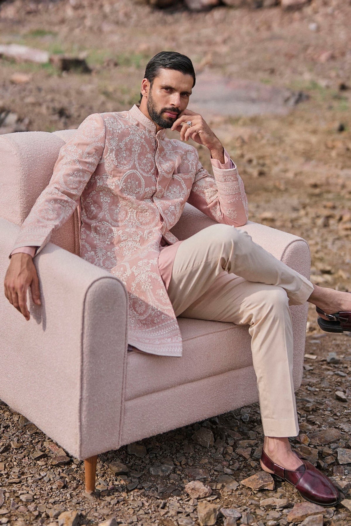 Dusty Rose Sherwani Set