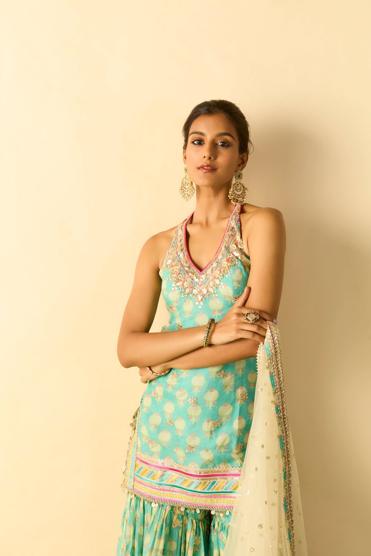 Dwisha Halter Sharara Set