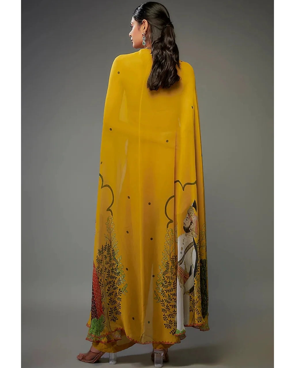 Mango Printed Cape Jumpsuit Set