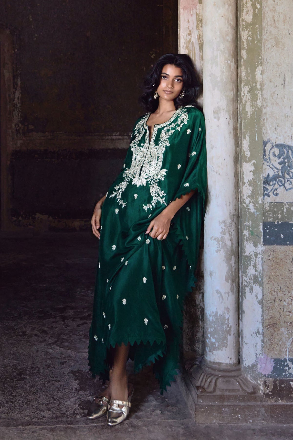 Emerald Green Amra Kaftan Set
