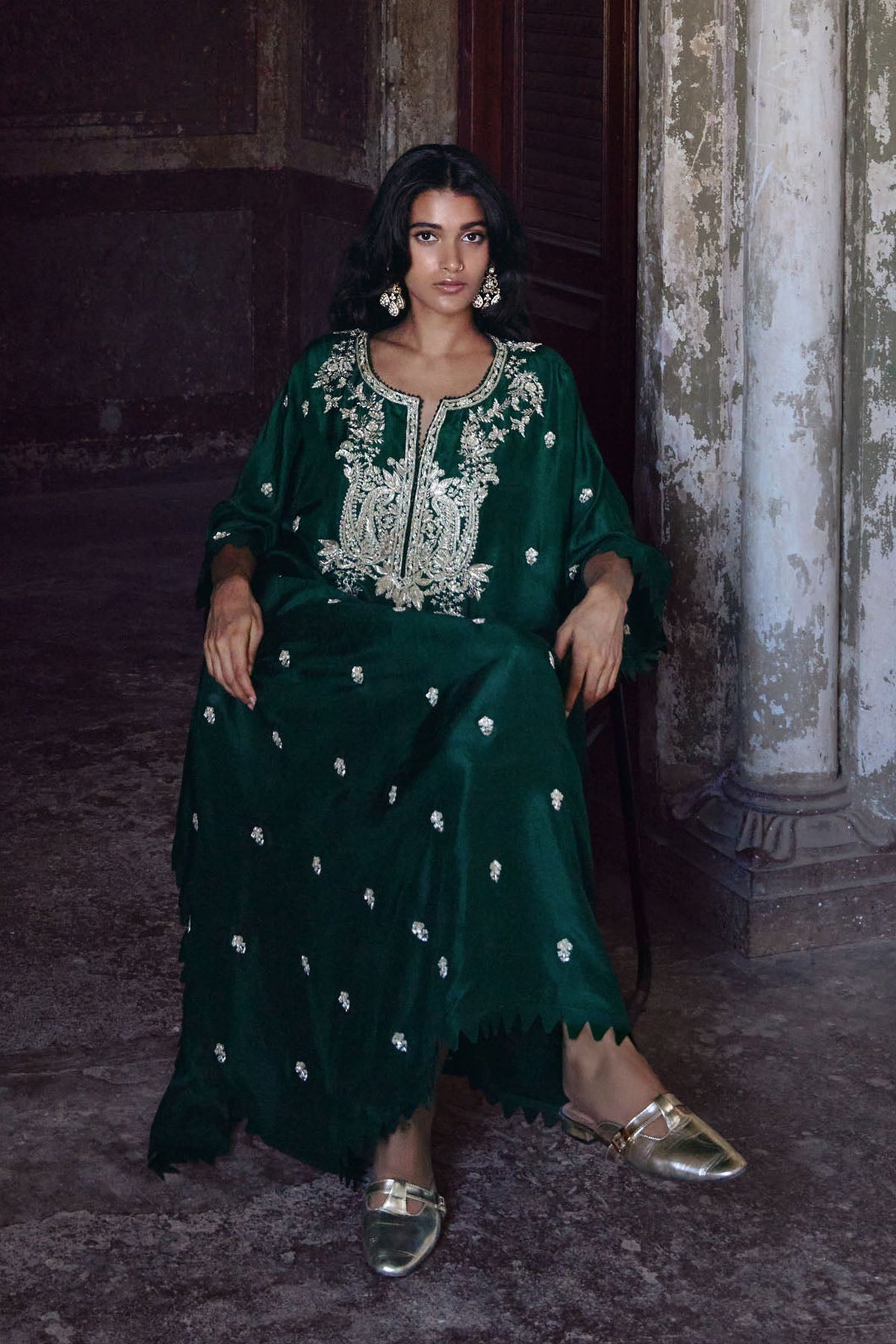 Emerald Green Amra Kaftan Set