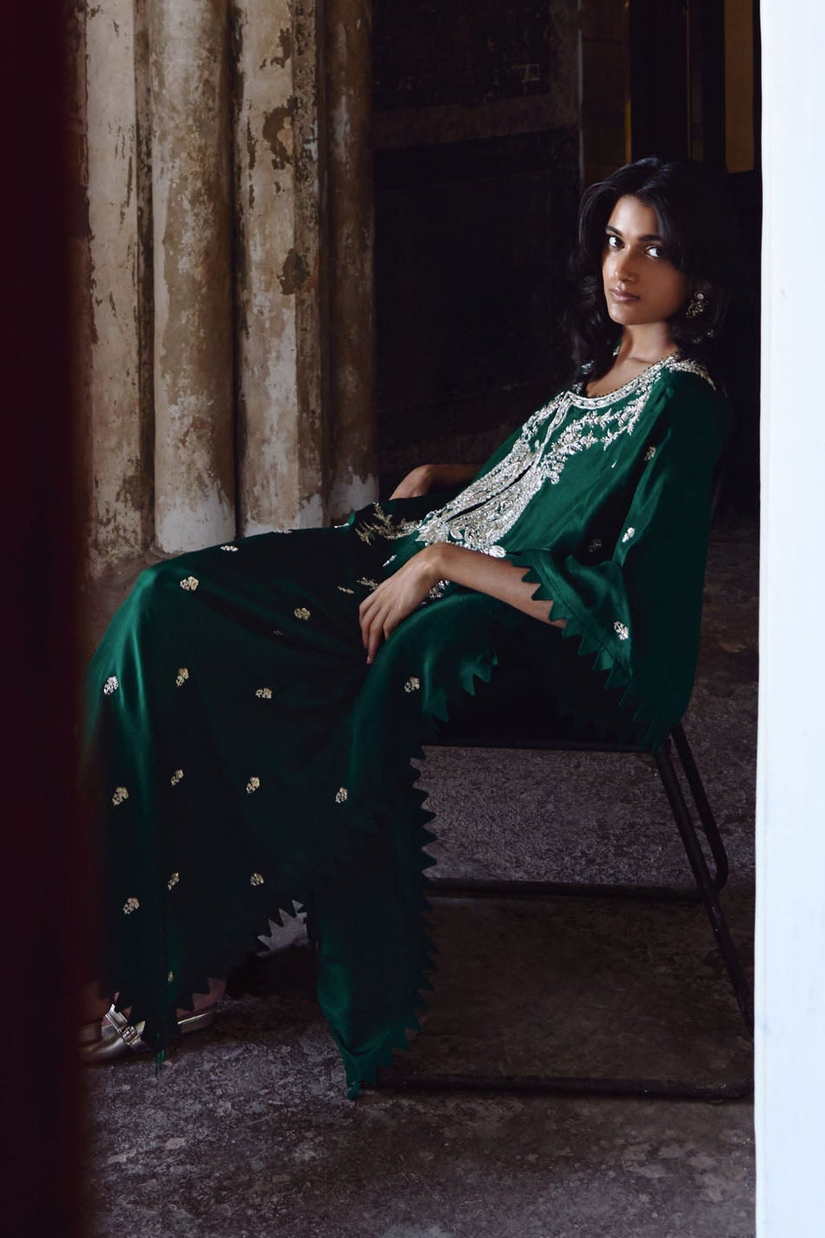 Emerald Green Amra Kaftan Set