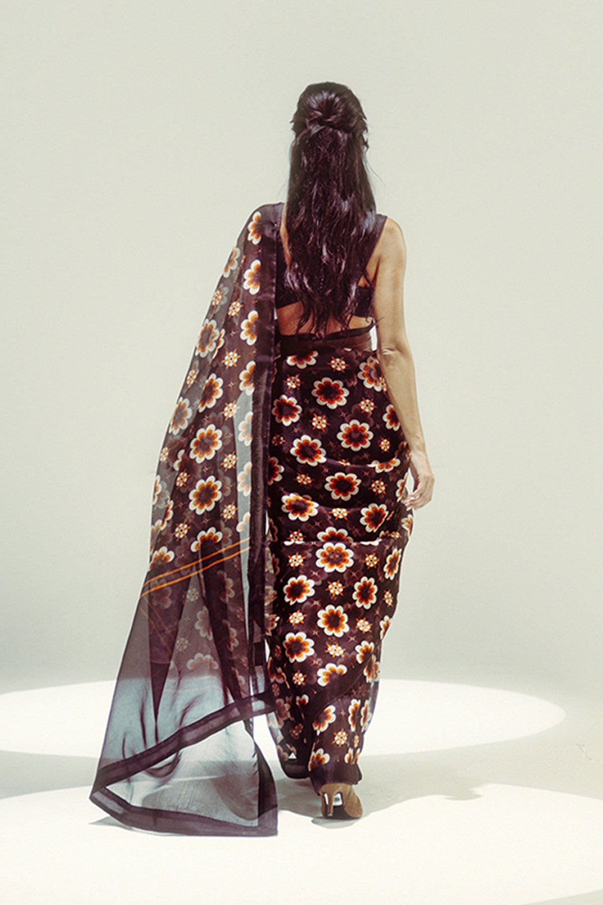 Espresso Twiggy Bloom Saree