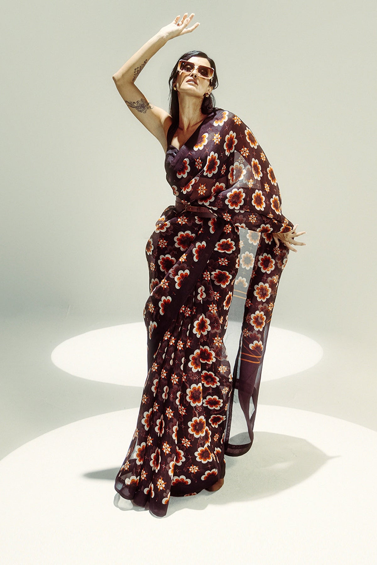 Espresso Twiggy Bloom Saree