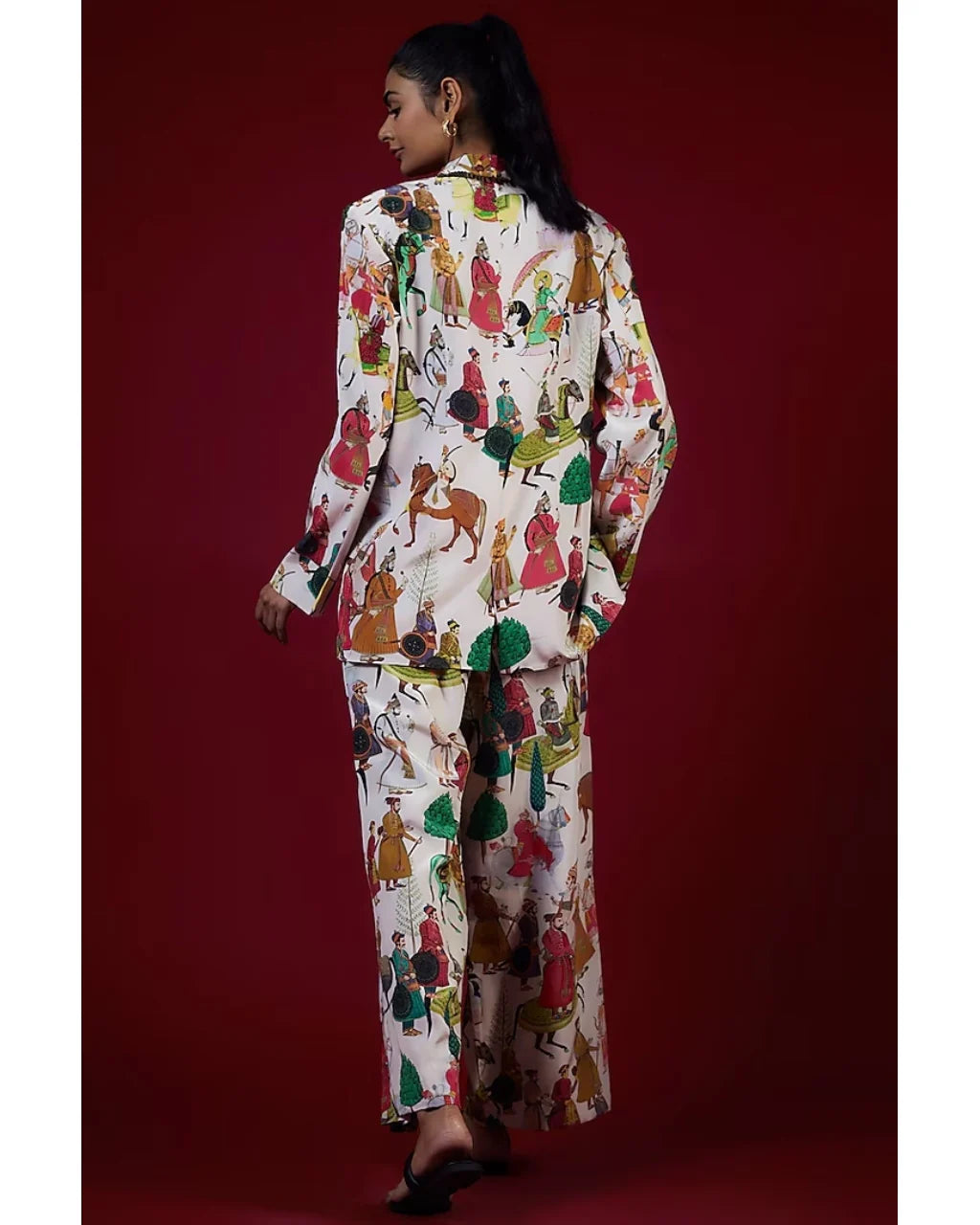 Ivory Printed Pant Suit Set