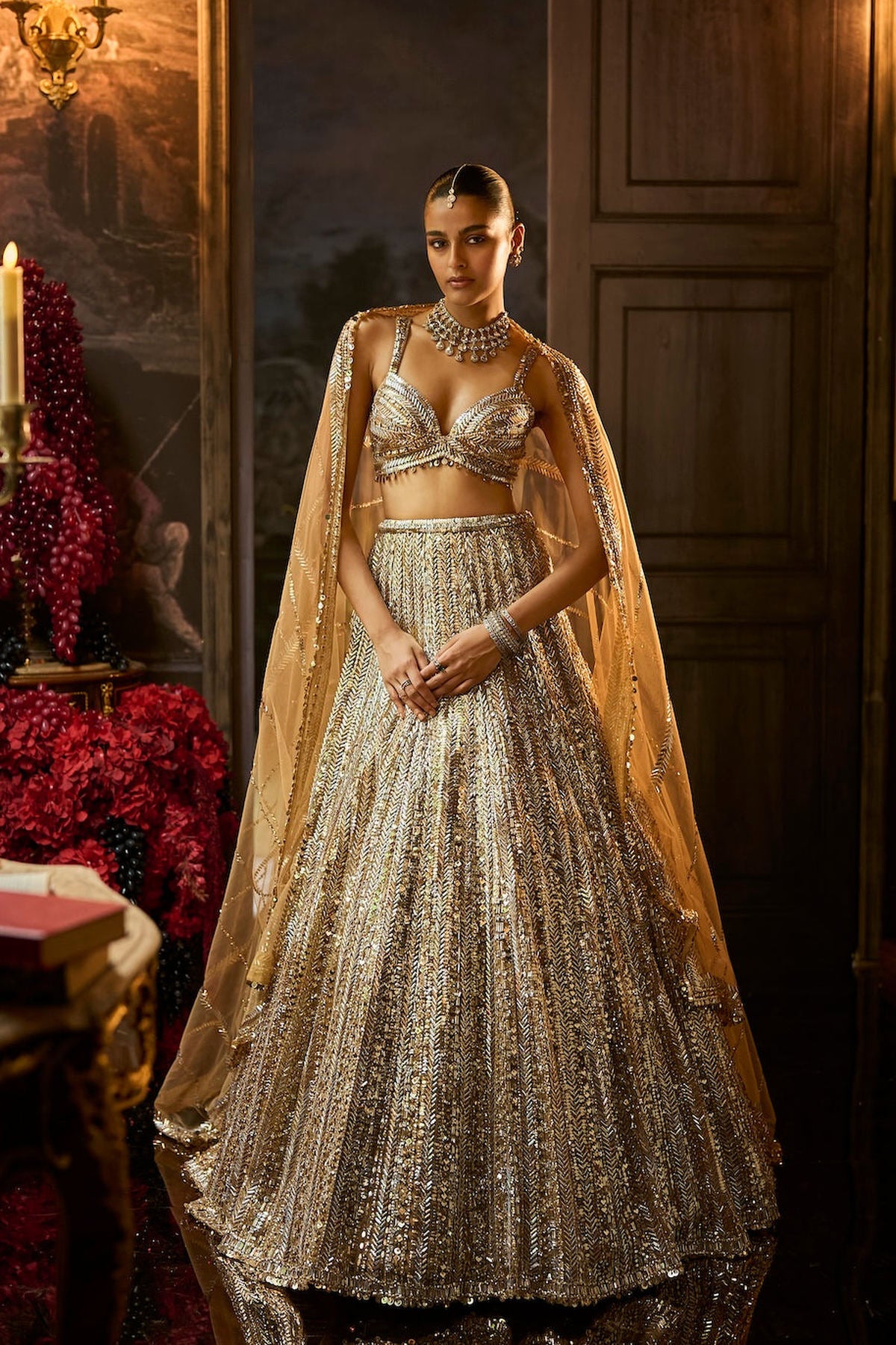 Gold Silver Lehenga Set