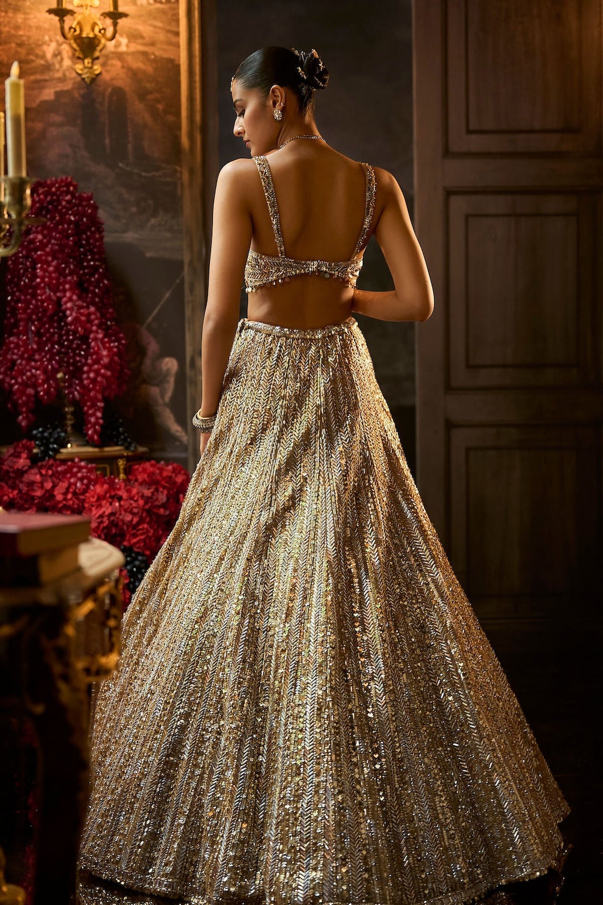 Gold Silver Lehenga Set