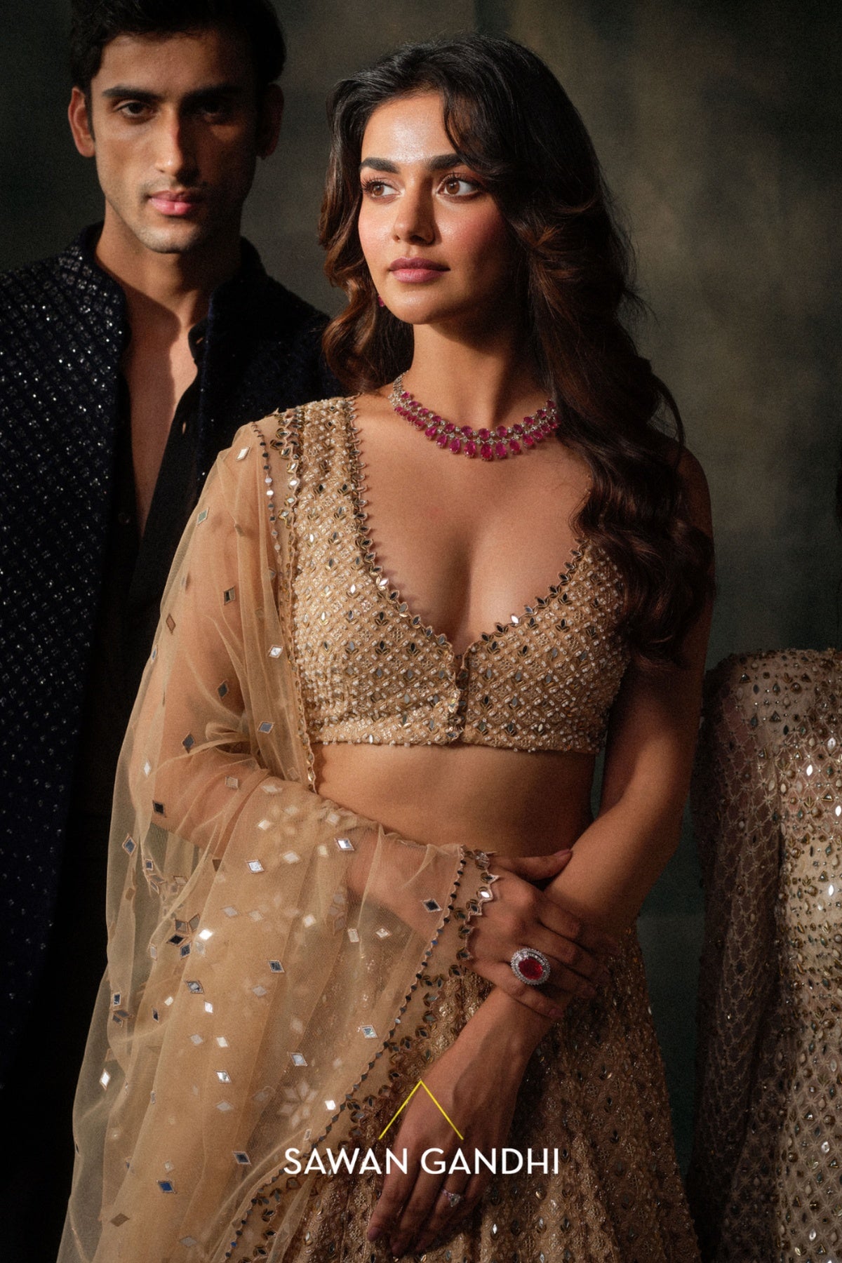 Golden ombre lehenga
