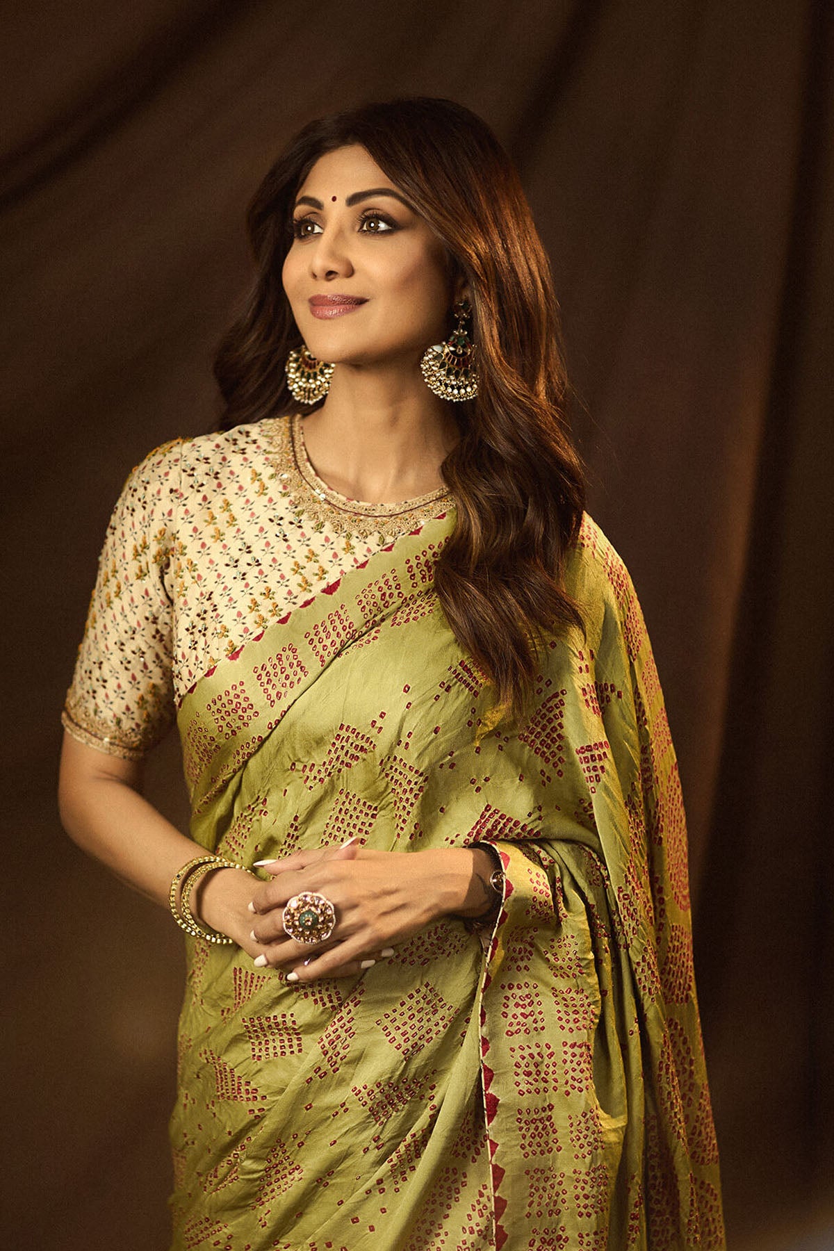 Green Bandhani Saree