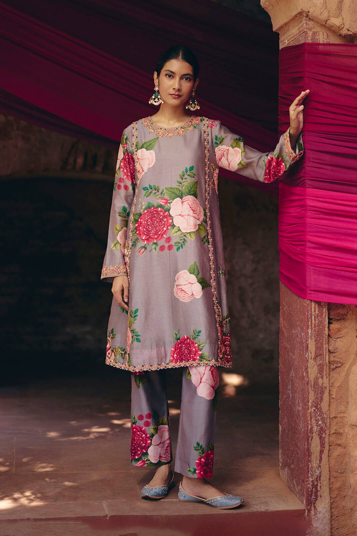 Grey Floral Coord set