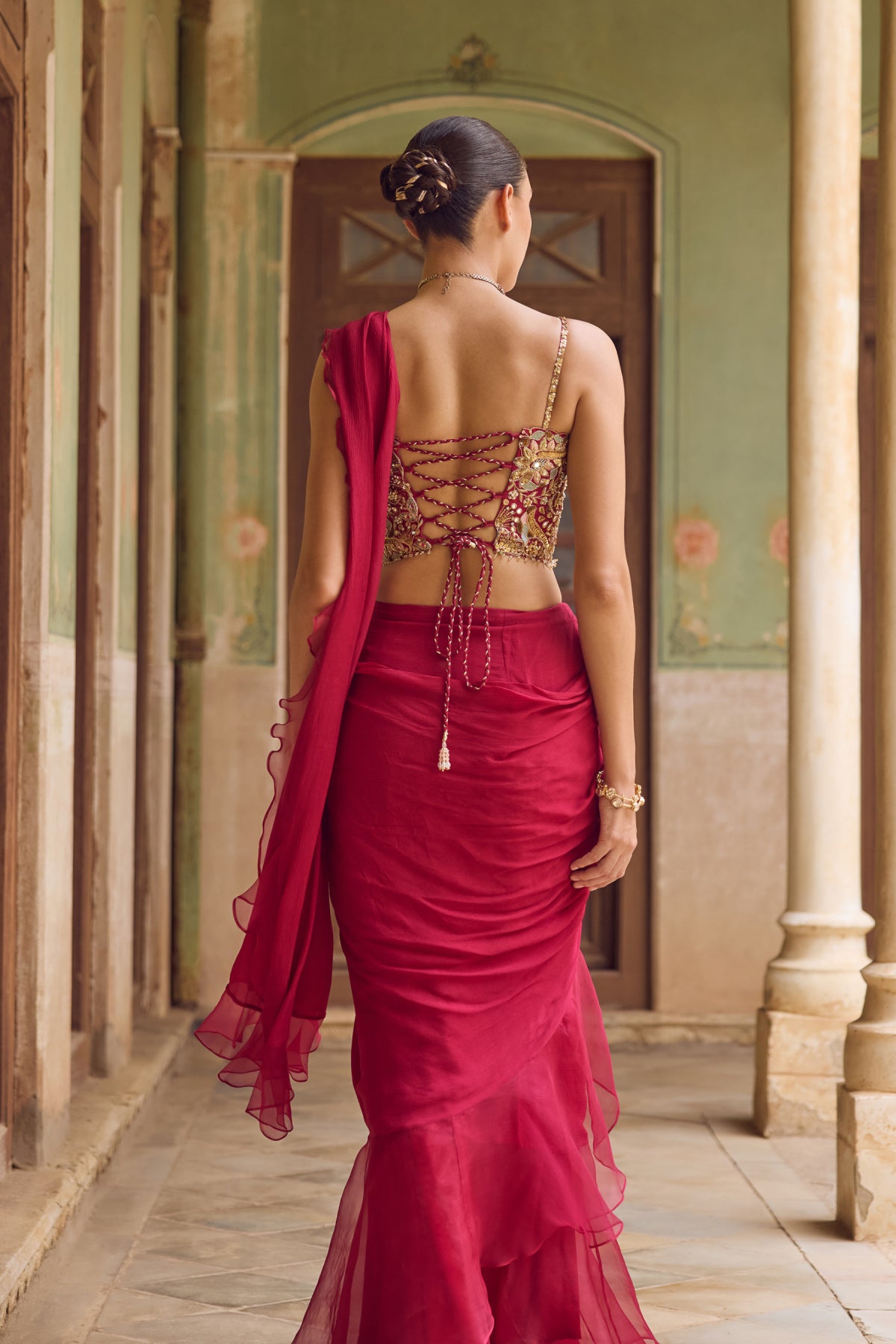 Gulaab Ruffle Saree