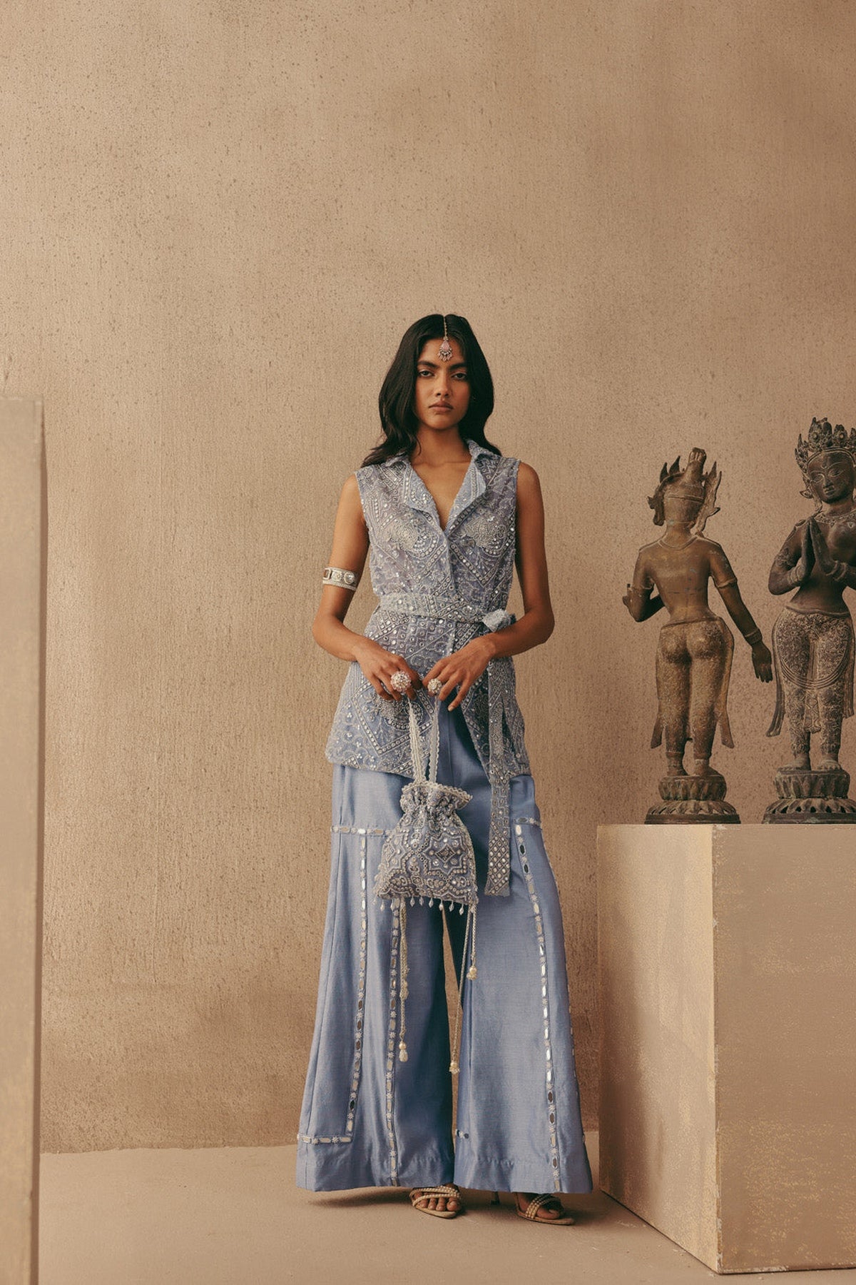 Hand Embroidered Flared Pants
