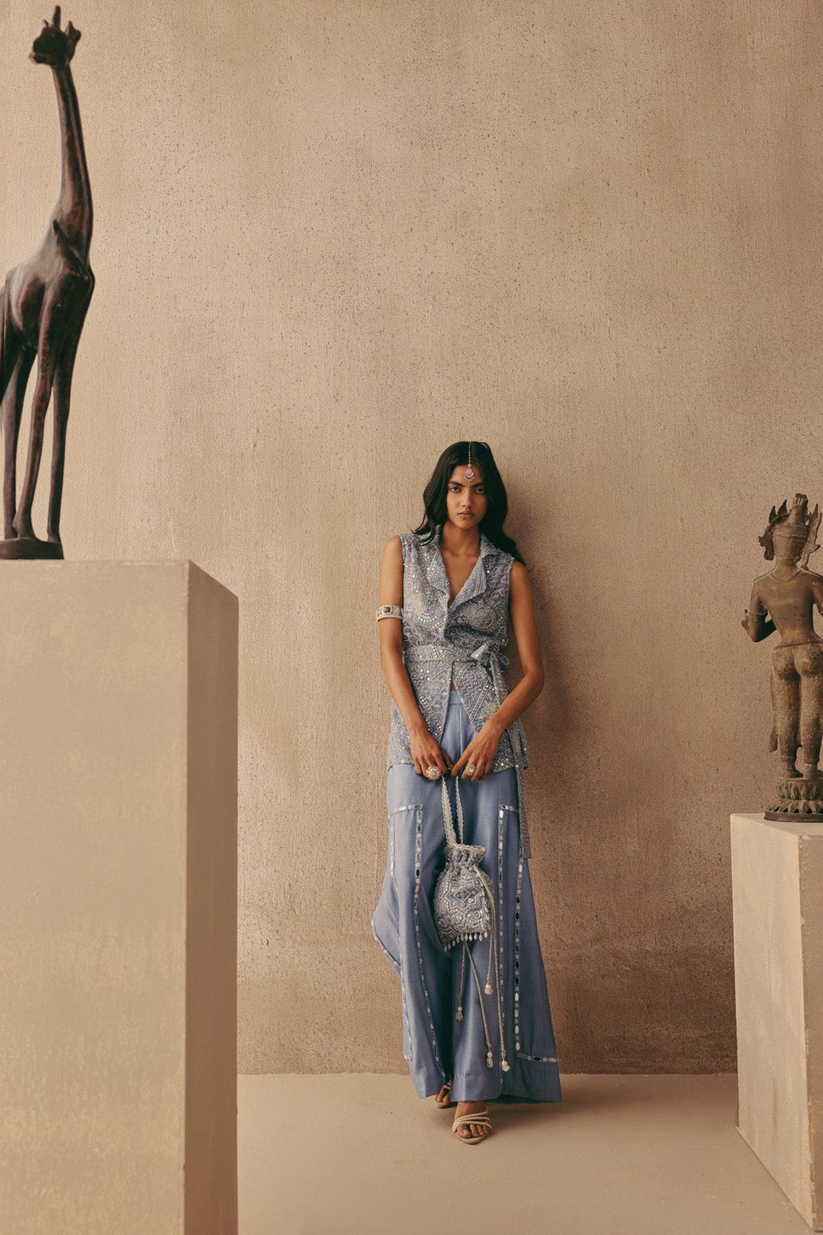 Hand Embroidered Flared Pants