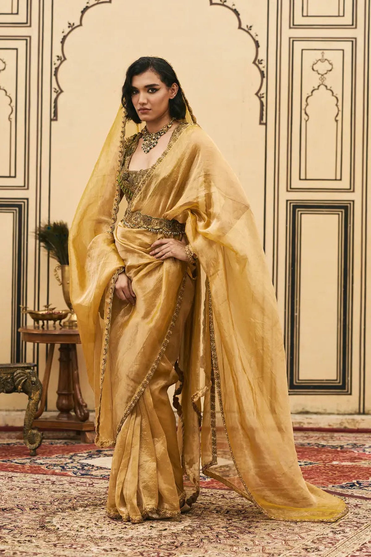 Haridra Jadaau Saree Set