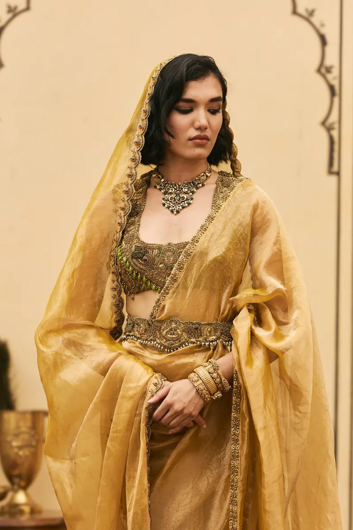 Haridra Jadaau Saree Set