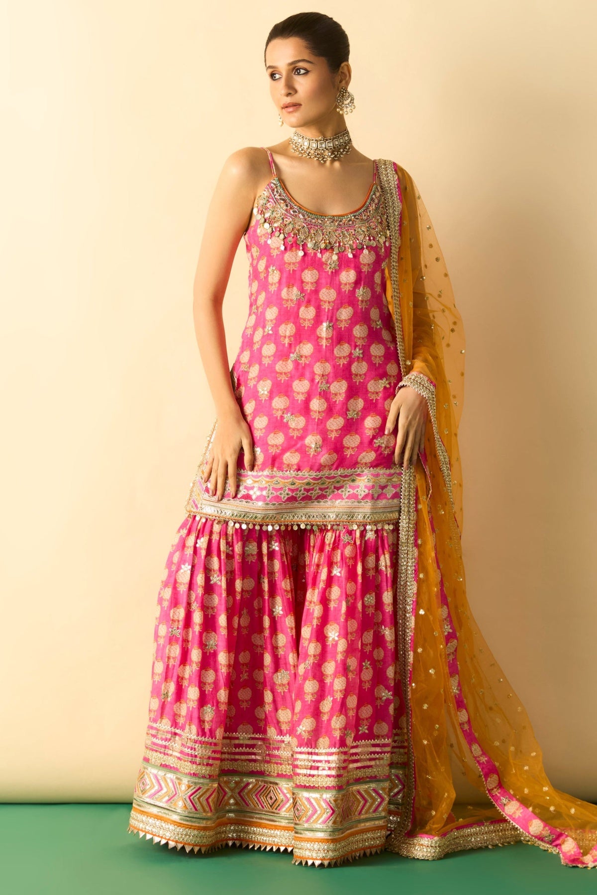 Hebah Patel in Ravina Strappy Sharara Set