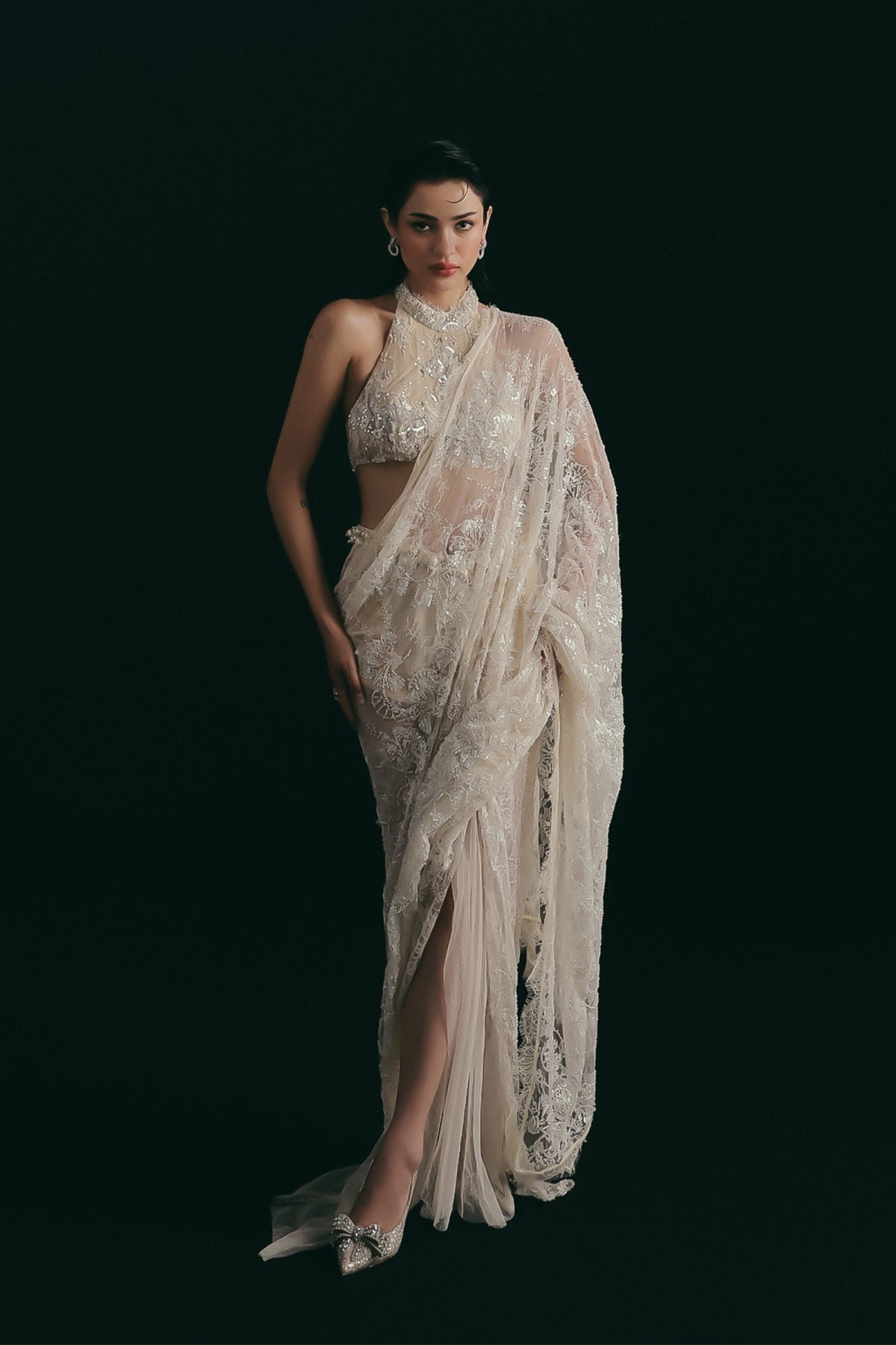 Icing on the Lace Draped Sari
