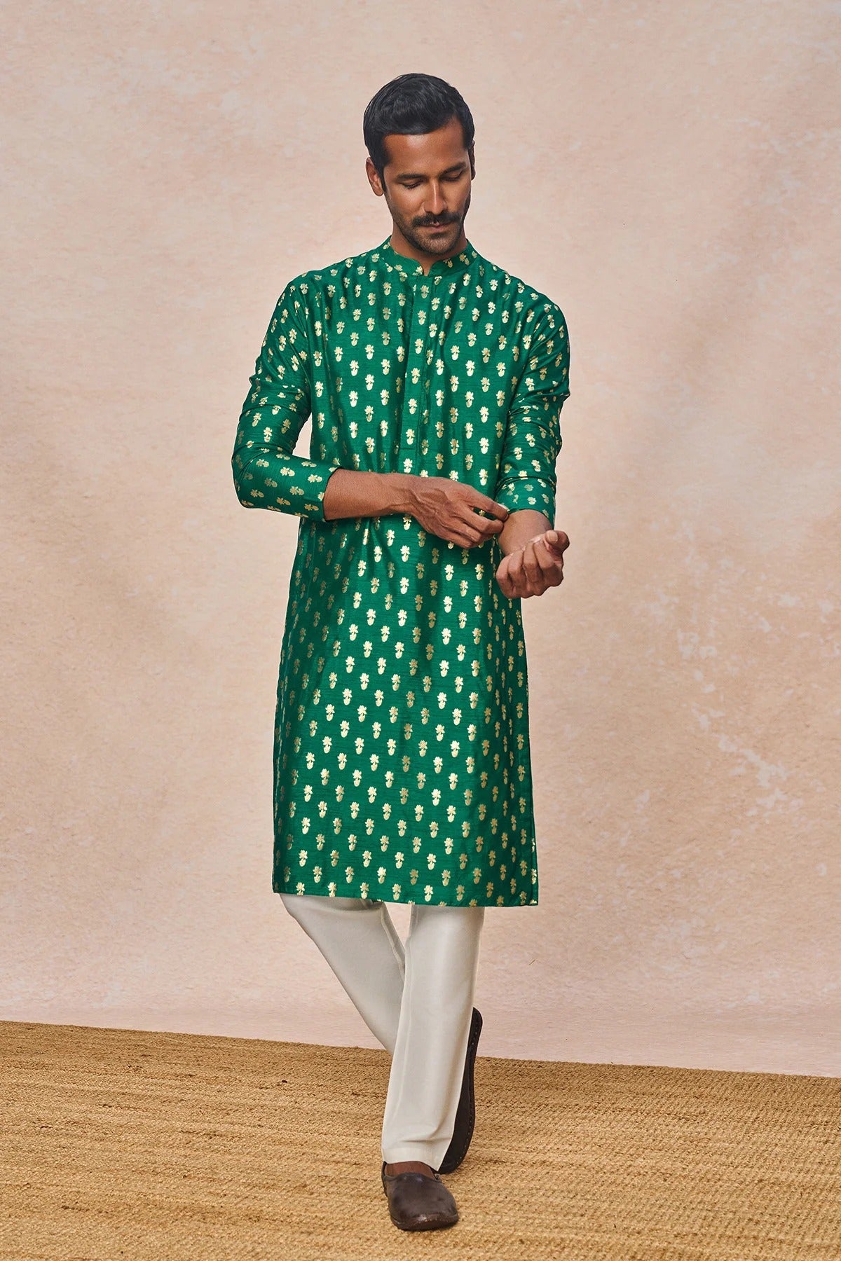 Green Pixie Dust Kurta Set - Ready To Ship