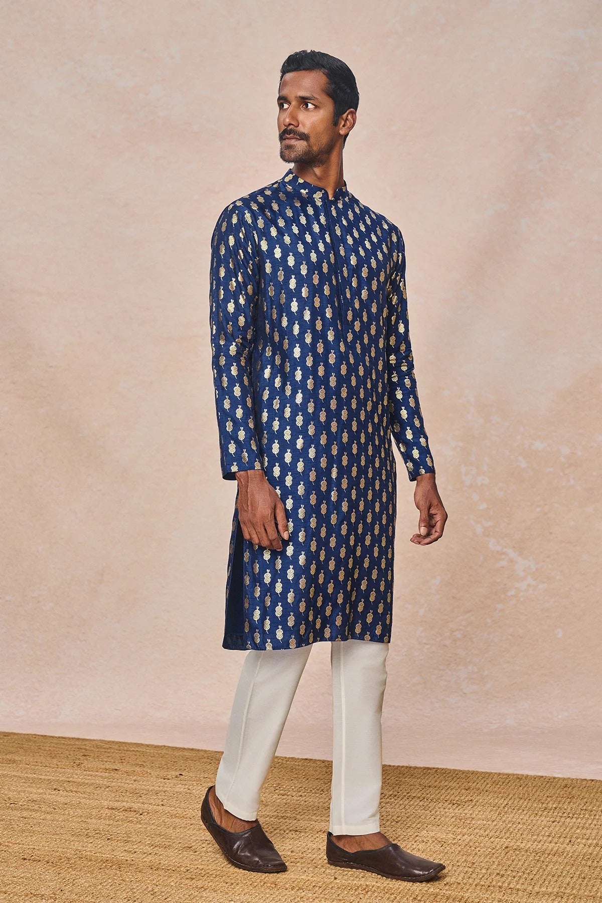 Navy Blue Teardrop Kurta Set - Ready To Ship