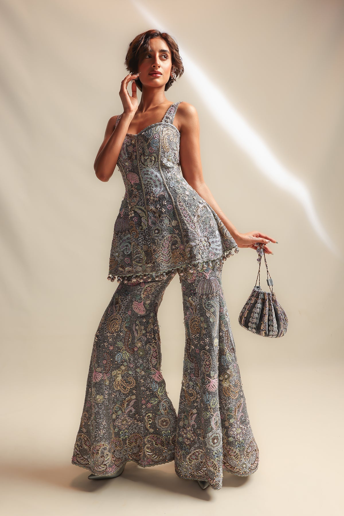 Interaether - Grey Mesh Sharara