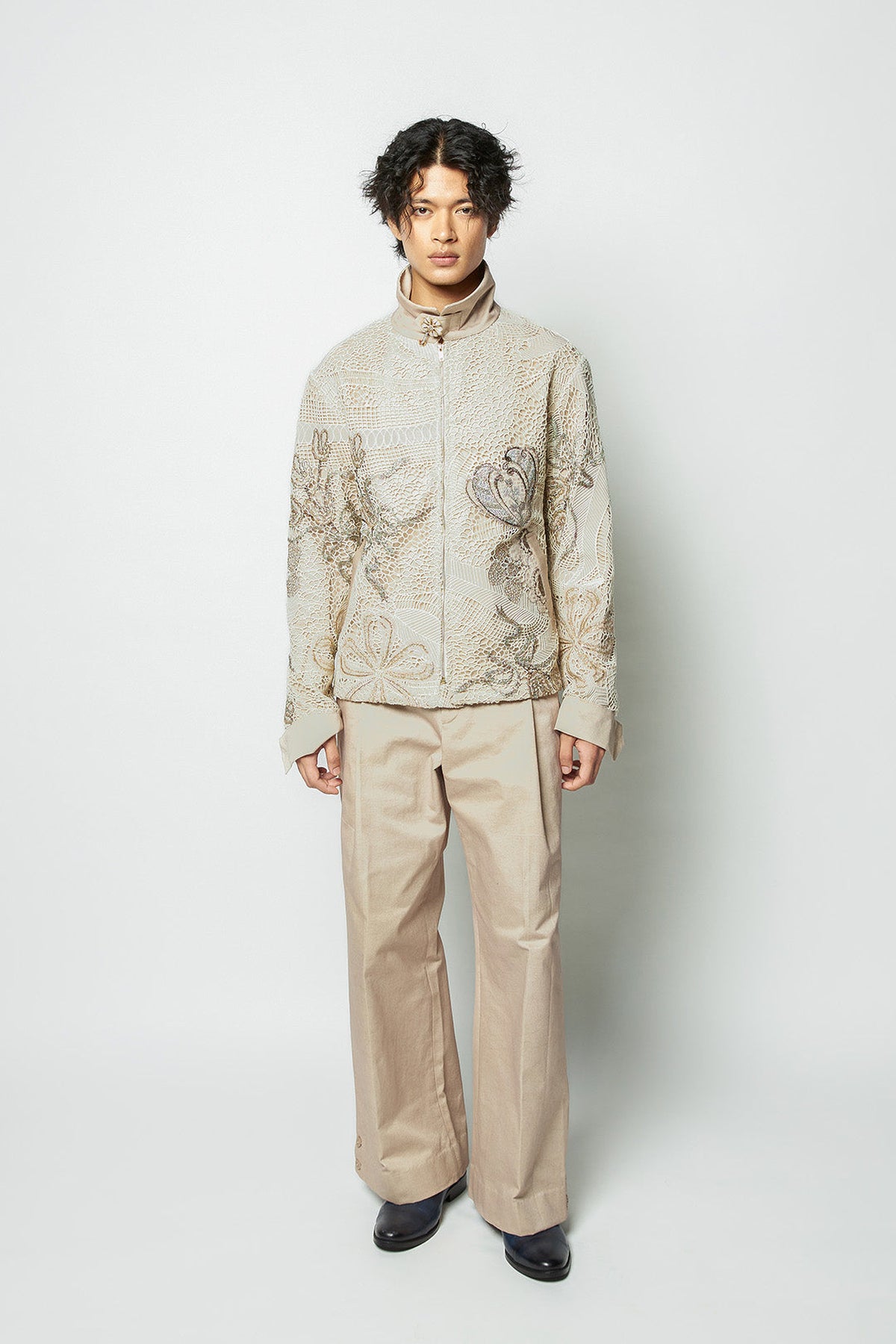 Intercore - ivory beige mesh jacket