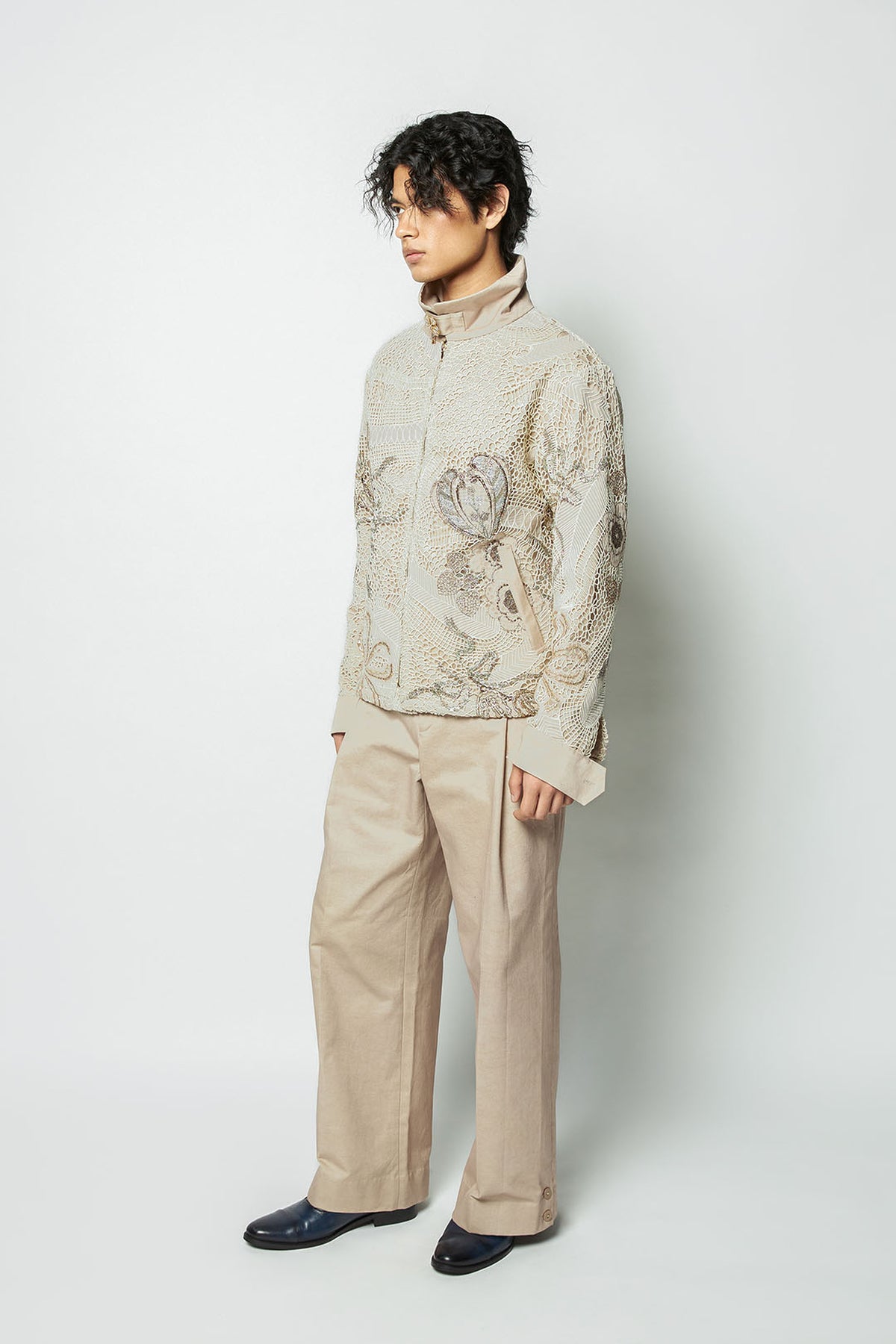 Intercore - ivory beige mesh jacket