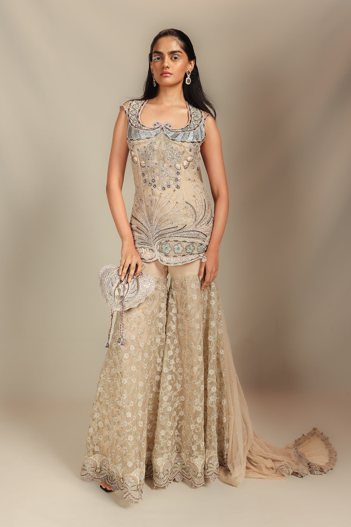 Intersera - Champagne Organza Gharara