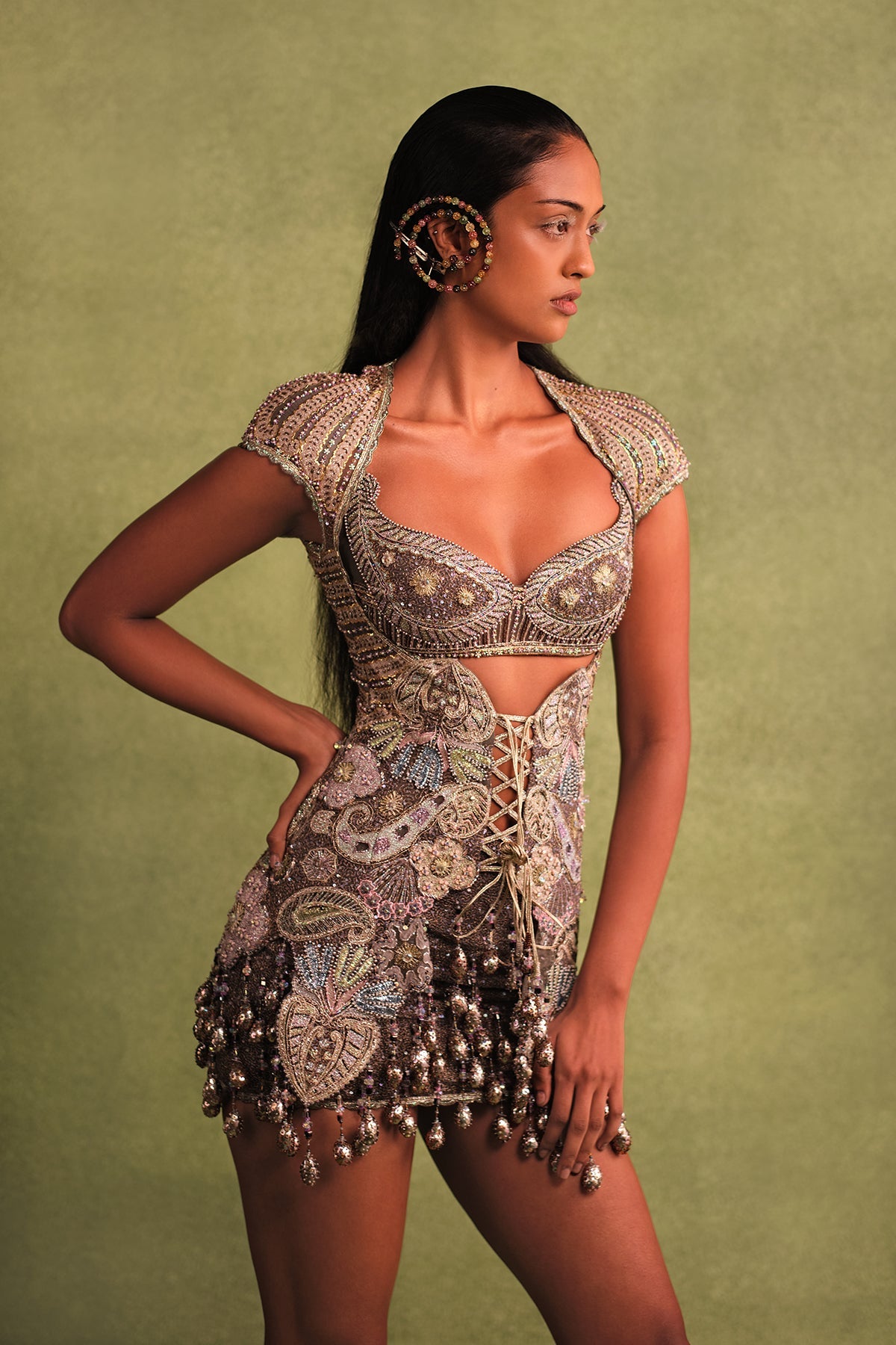 Interstructa - Grey Tulle Bodycon Set