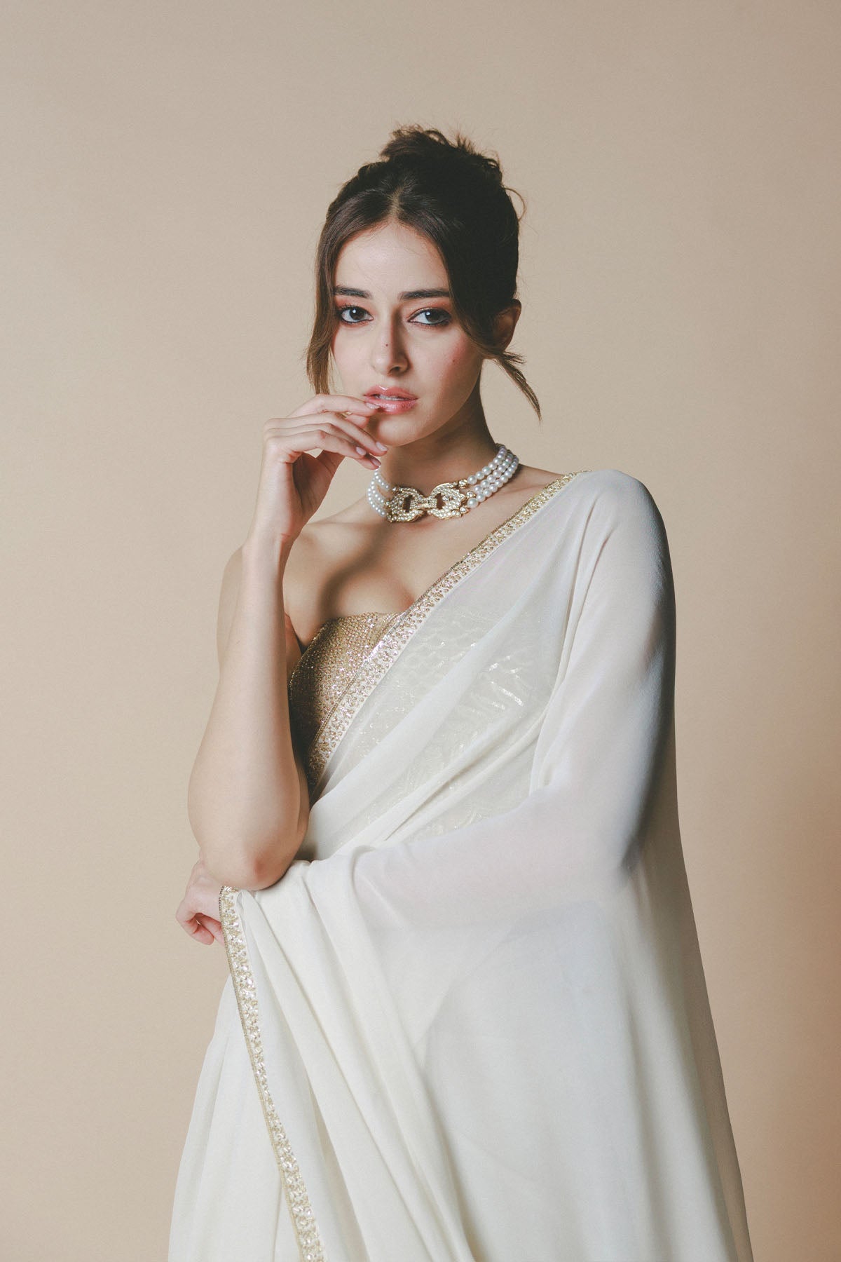Ivory Chaand Saree