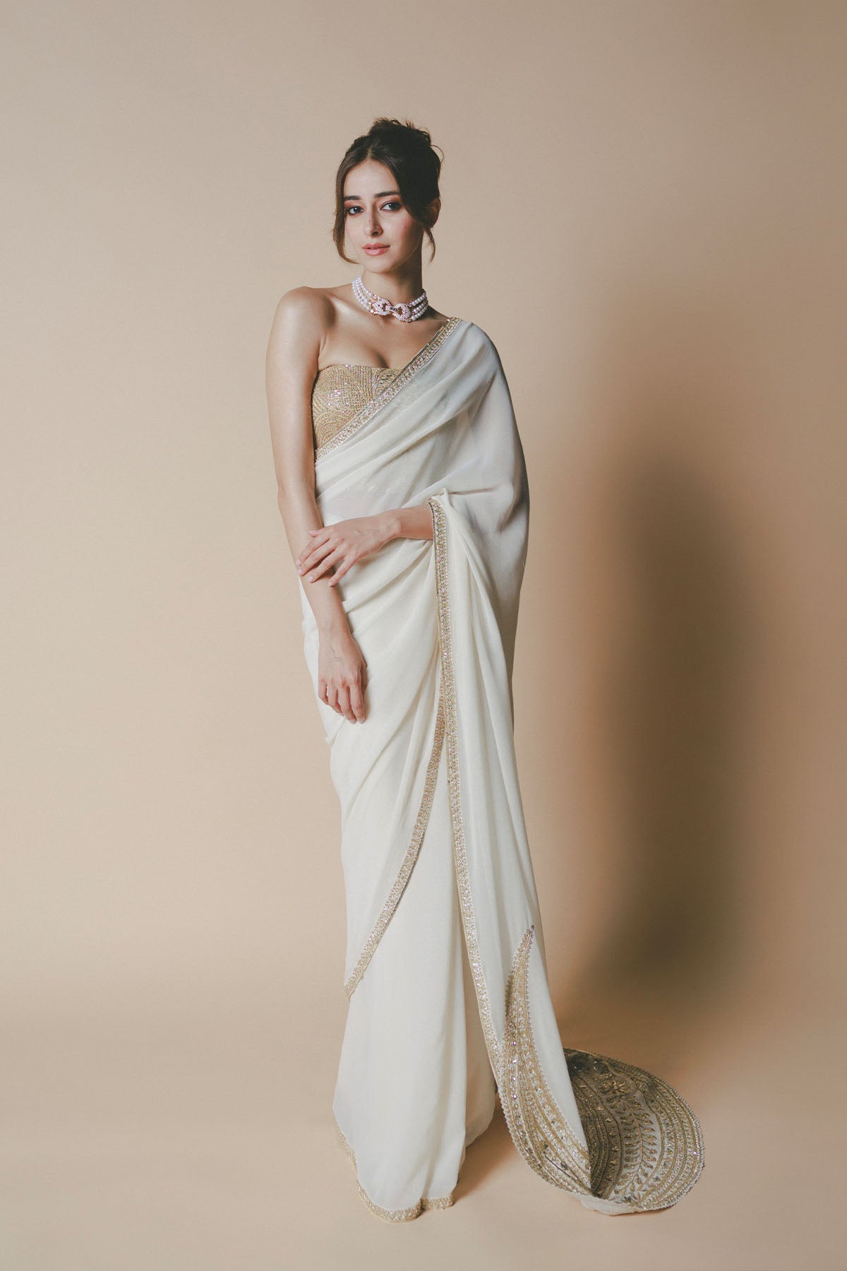 Ivory Chaand Saree