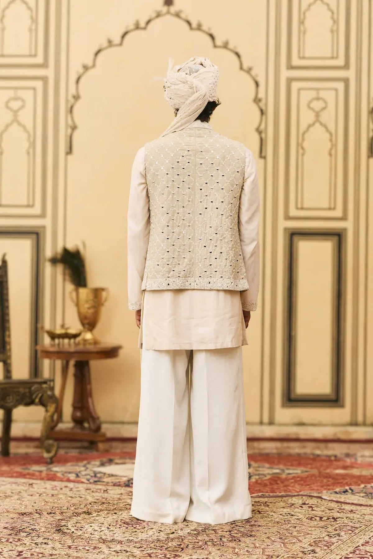 Ivory Chanderi Kurta Set