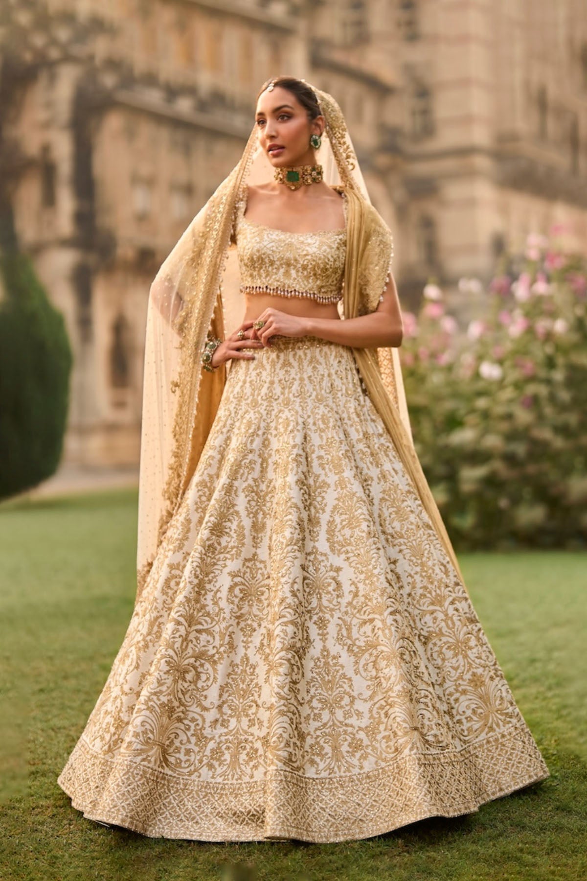 Ivory Gold Lehenga Set