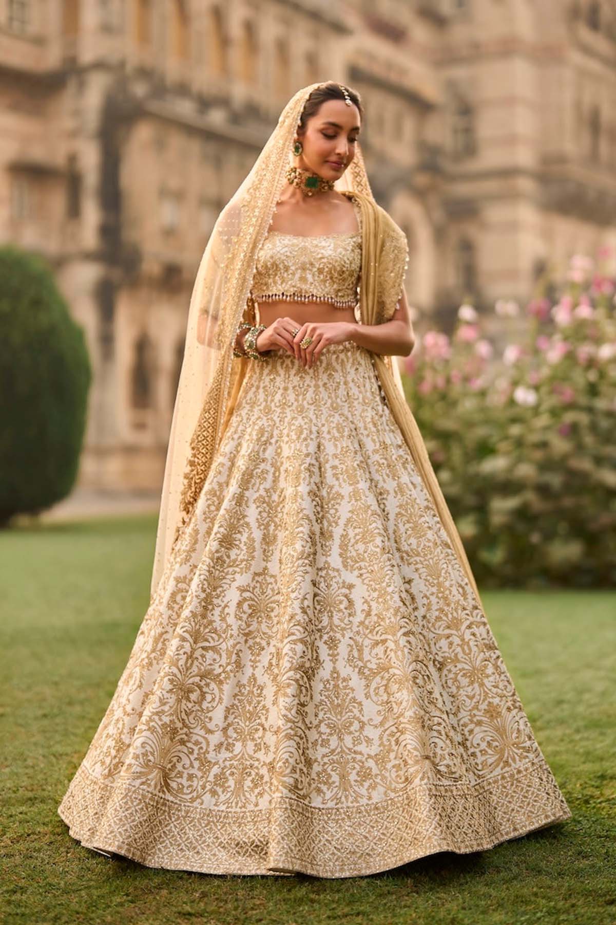 Ivory Gold Lehenga Set