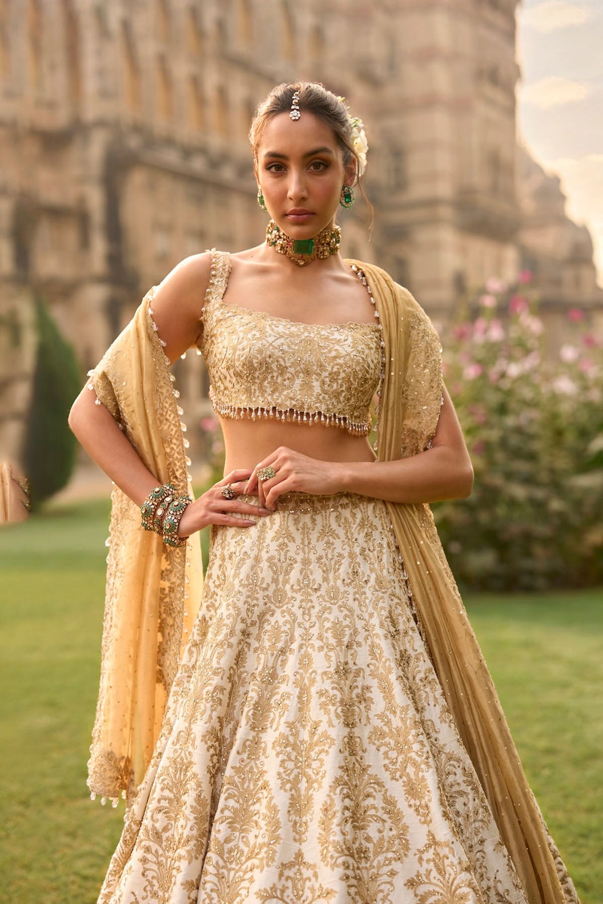 Ivory Gold Lehenga Set