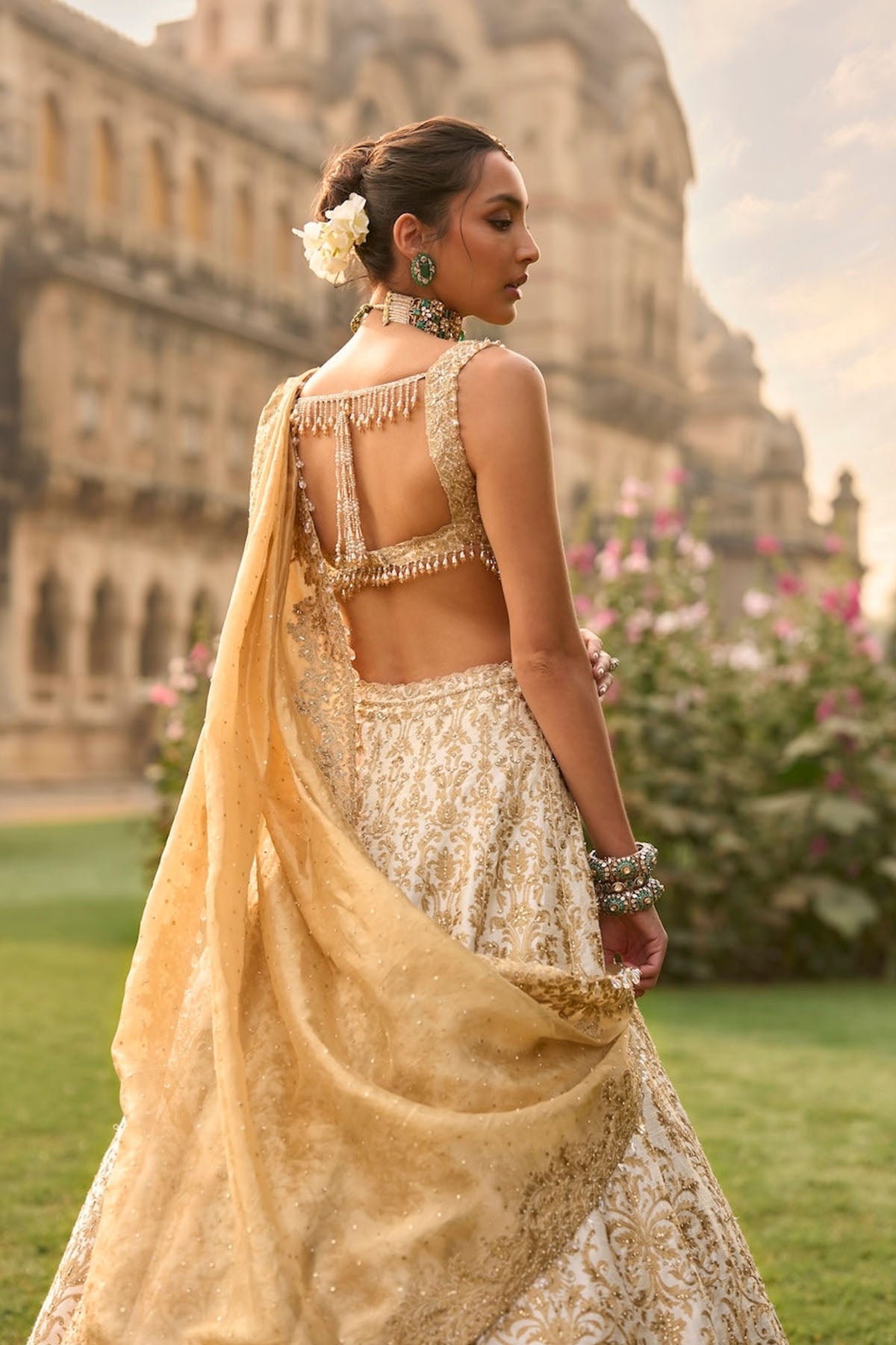 Ivory Gold Lehenga Set