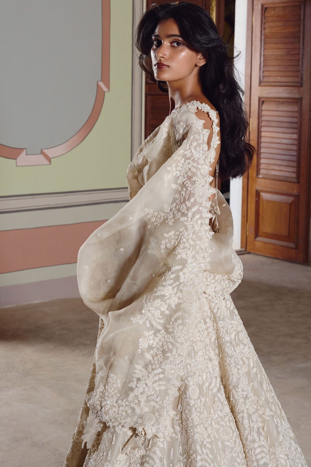 Ivory New Athena Tassels Lehenga Set
