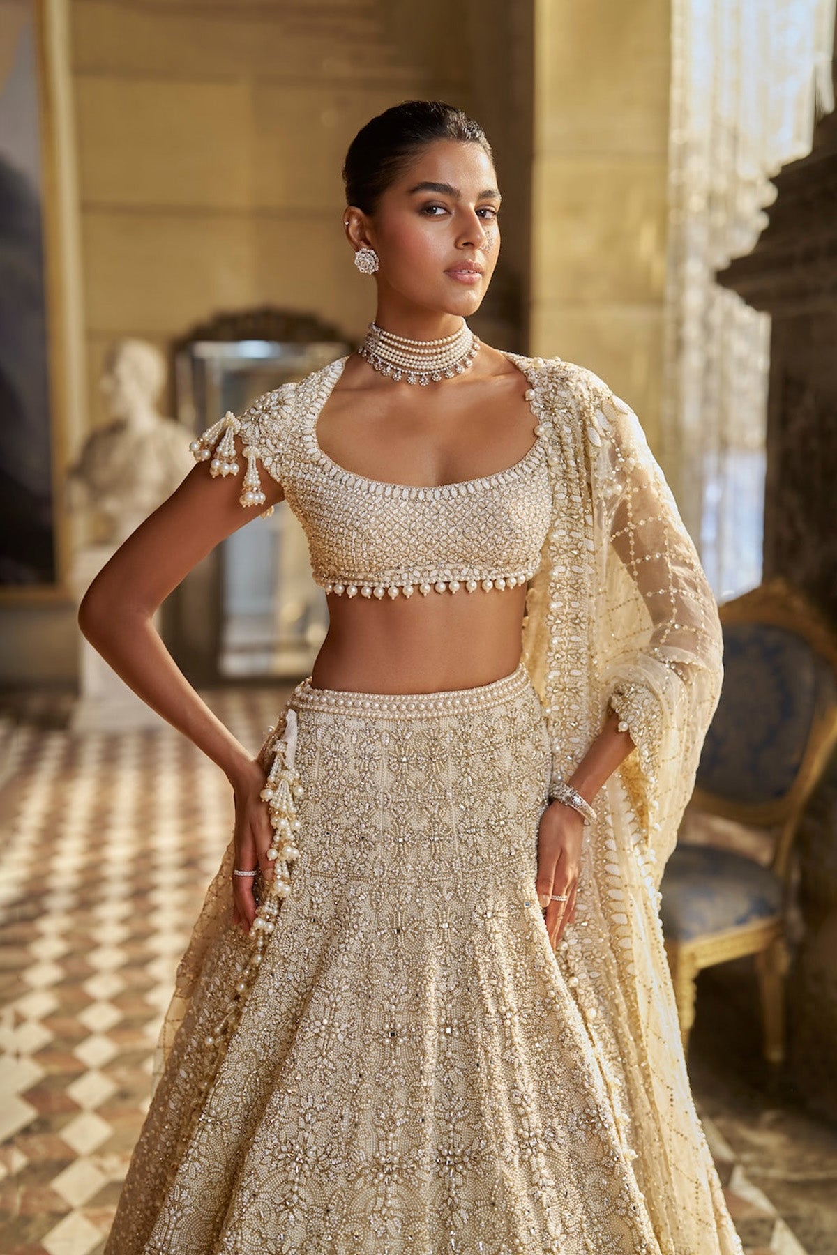 Ivory Pearl Lehenga Set