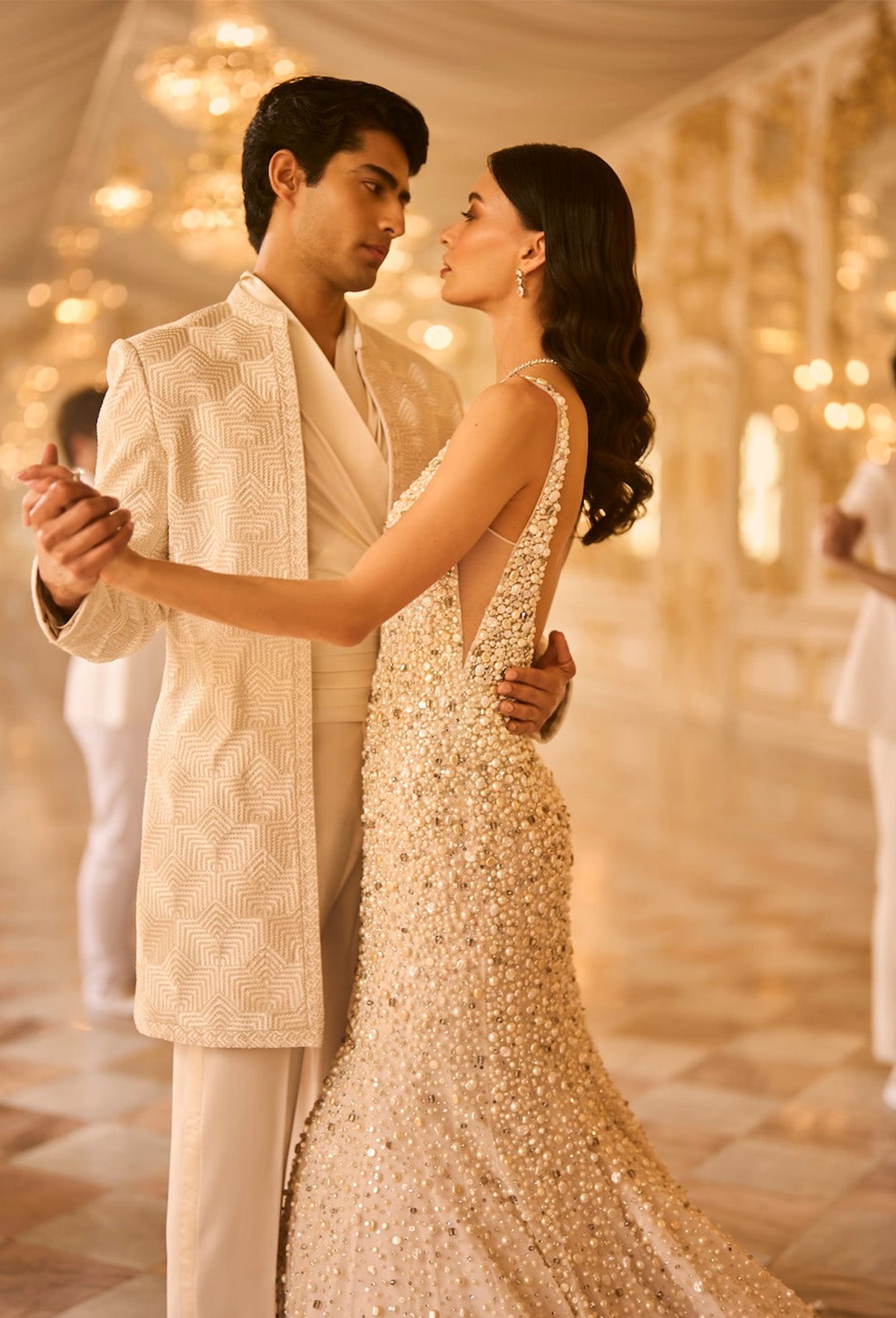 Ivory Pearl Trail Gown