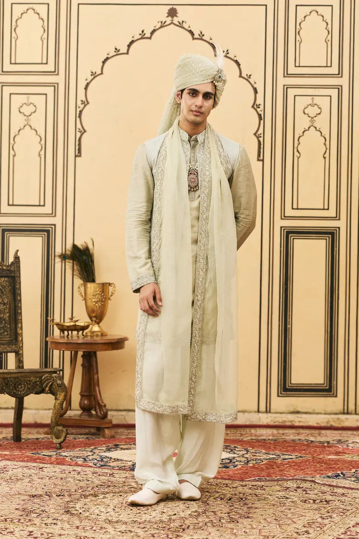 Jalabha Raw Silk Kurta Bundi Set