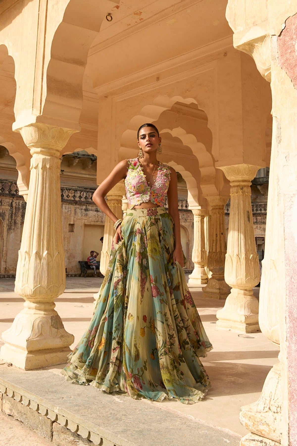 Janhvi Applique Skirt Set