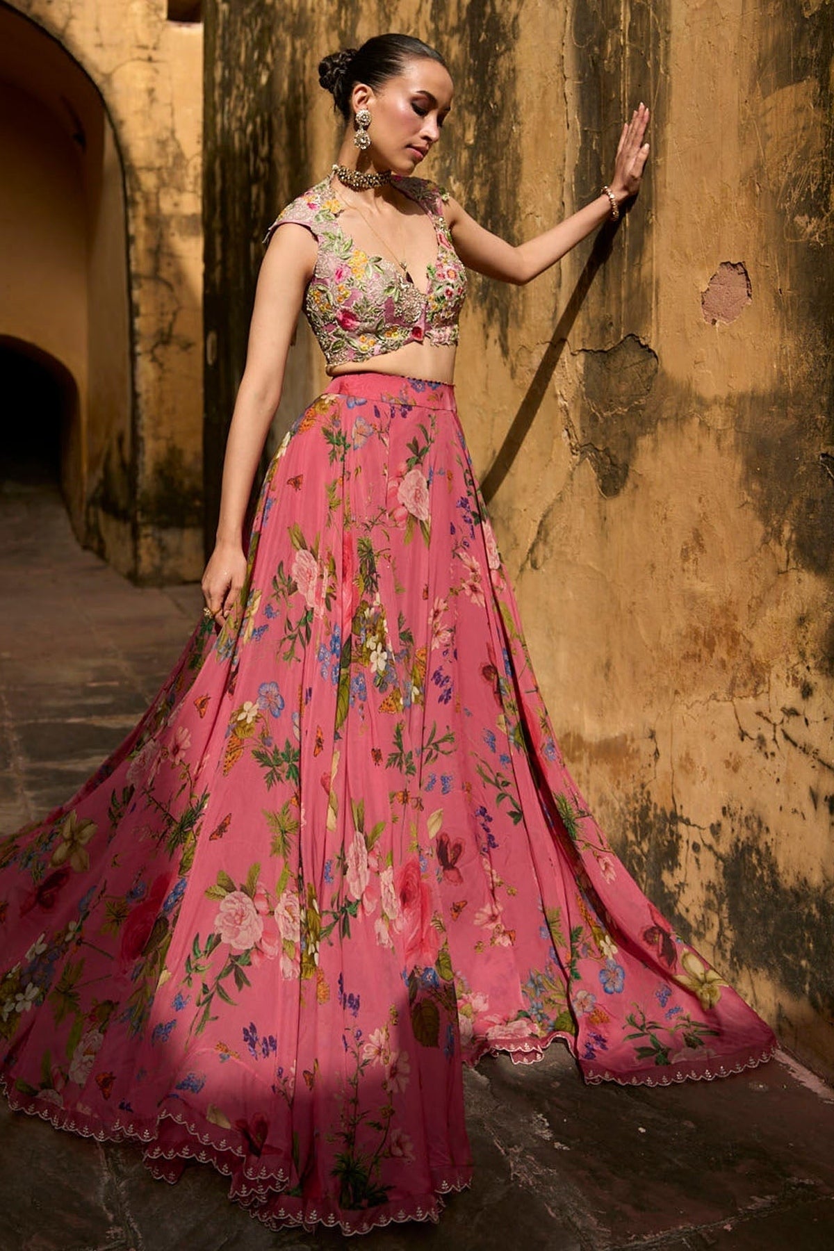 Janhvi Applique Skirt Set