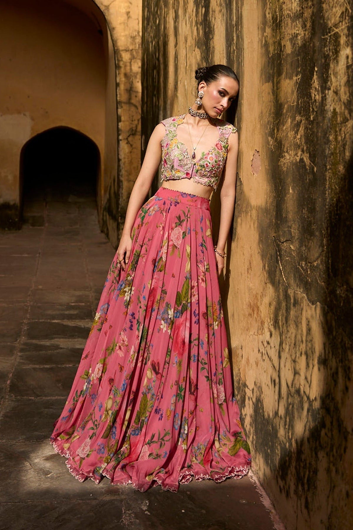 Janhvi Applique Skirt Set