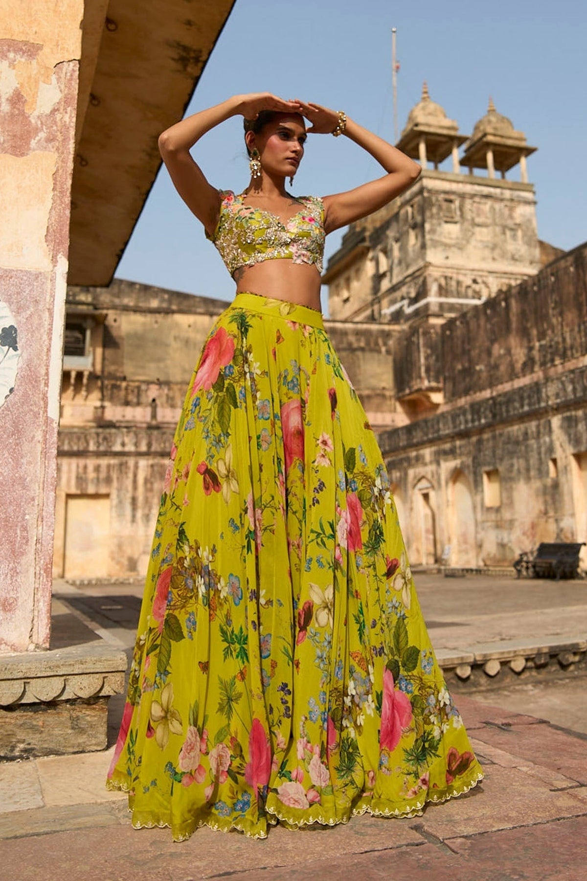Janhvi Applique Skirt Set