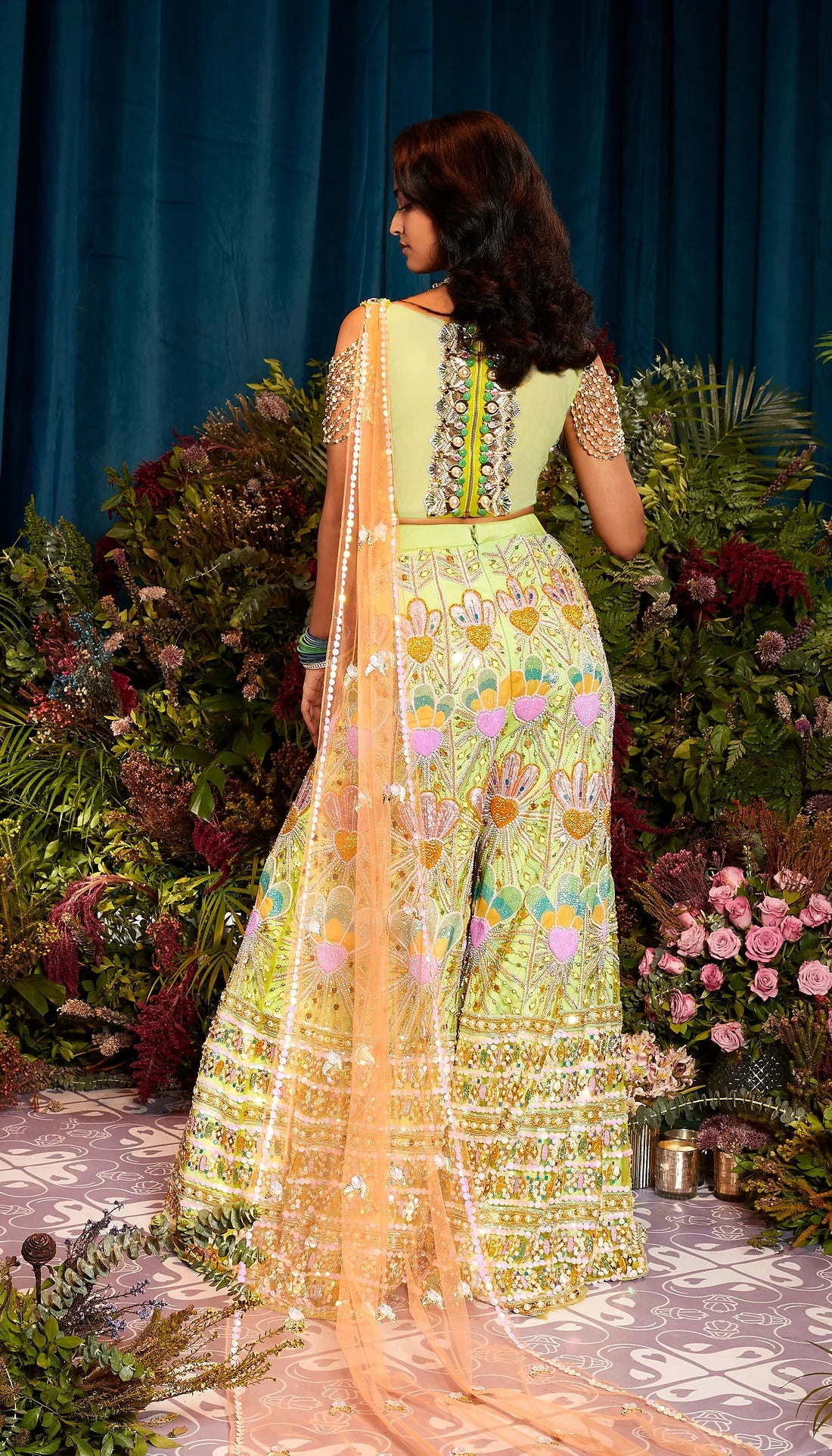 NOVA - GREEN SHARARA SET