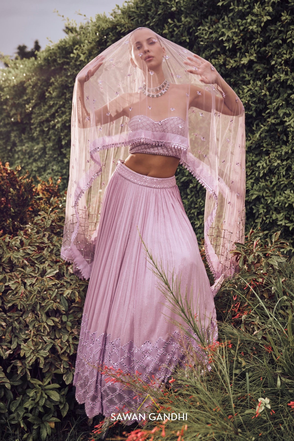 Lilac sequins lehenga